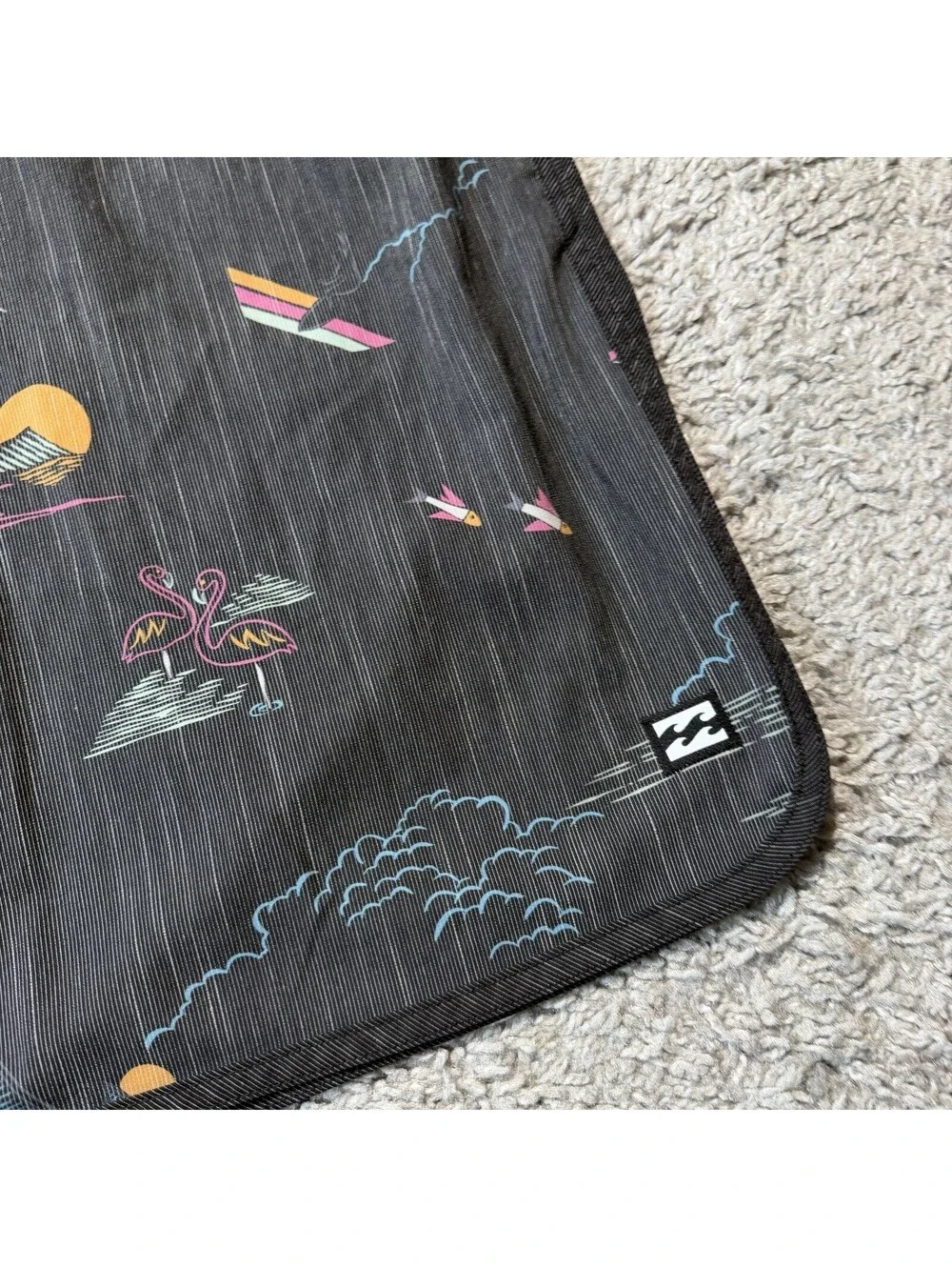 Billabong Recycler 73 Lo Tide Flamingo Palm Tree Board Shorts Swim Trunks 36